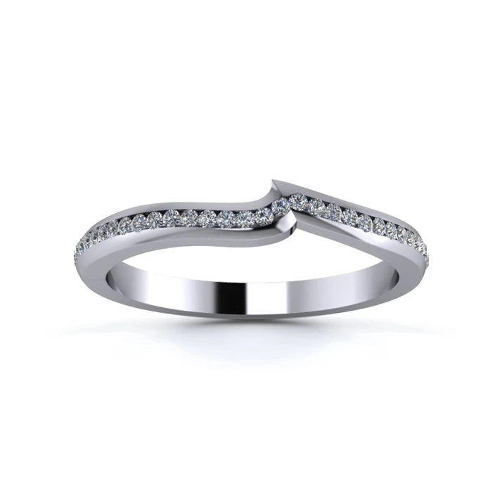 Platinum 2mm Fitted Full Channel Diamond Set Ring