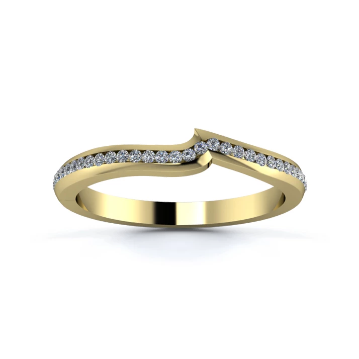 18K Yellow Gold 2mm Fitted Full Channel Diamond Set Ring