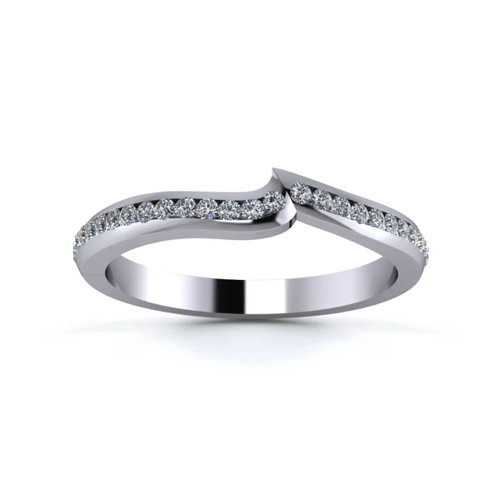 Platinum 2.2mm Fitted Full Channel Diamond Set Ring