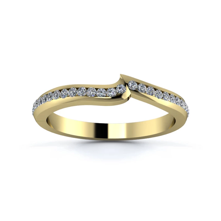 18K Yellow Gold 2.2mm Fitted Full Channel Diamond Set Ring