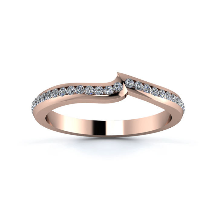18K Rose Gold 2.2mm Fitted Three Quarter Channel Diamond Set Ring