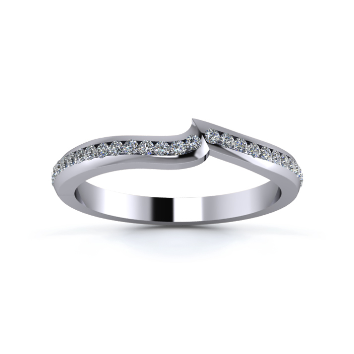 18K White Gold 2.2mm Fitted Three Quarter Channel Diamond Set Ring