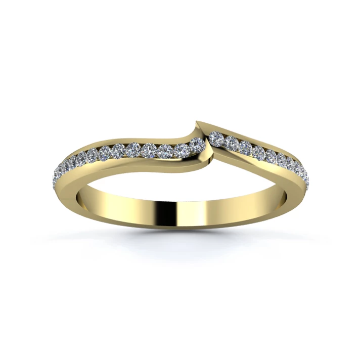 18K Yellow Gold 2.2mm Fitted Three Quarter Channel Diamond Set Ring