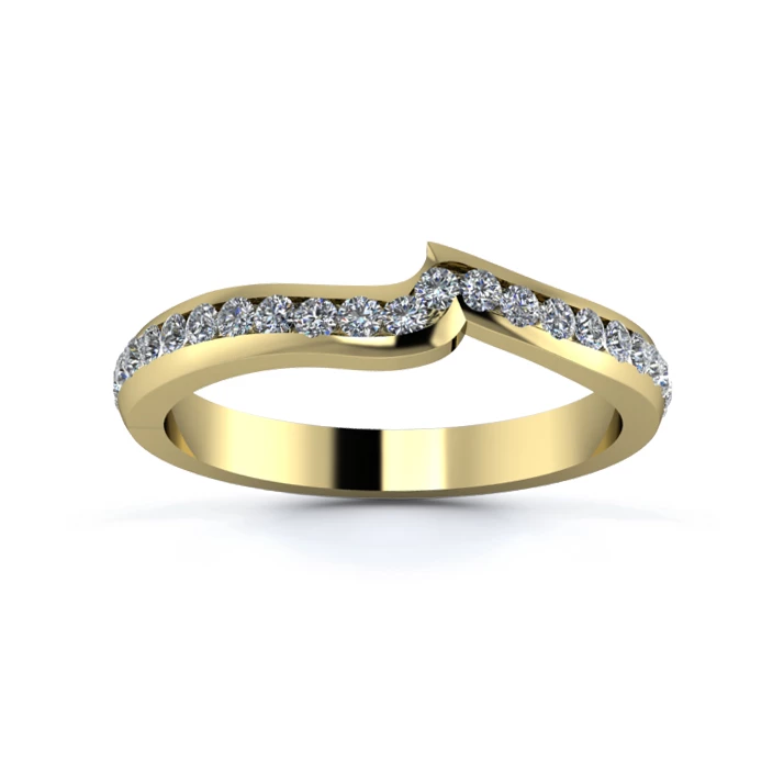 18K Yellow Gold 2.5mm Fitted Full Channel Diamond Set Ring