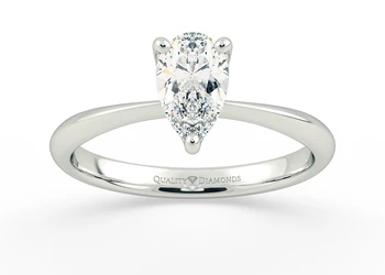 Pear Amorette Diamond Ring in Platinum
