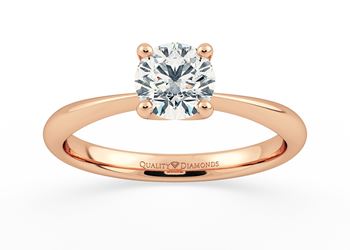 Round Brilliant Amorette Diamond Ring in 18K Rose Gold