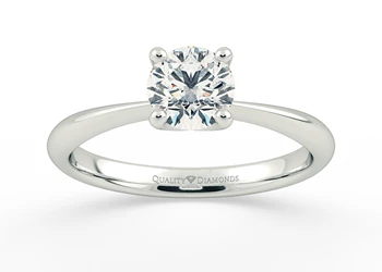 One Carat Lab Grown Round Brilliant Solitaire Diamond Engagement Ring in Platinum 950