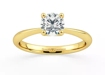 Round Brilliant Amorette Diamond Ring in 18K Yellow Gold