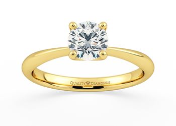 Round Brilliant Amorette Diamond Ring in 18K Yellow Gold