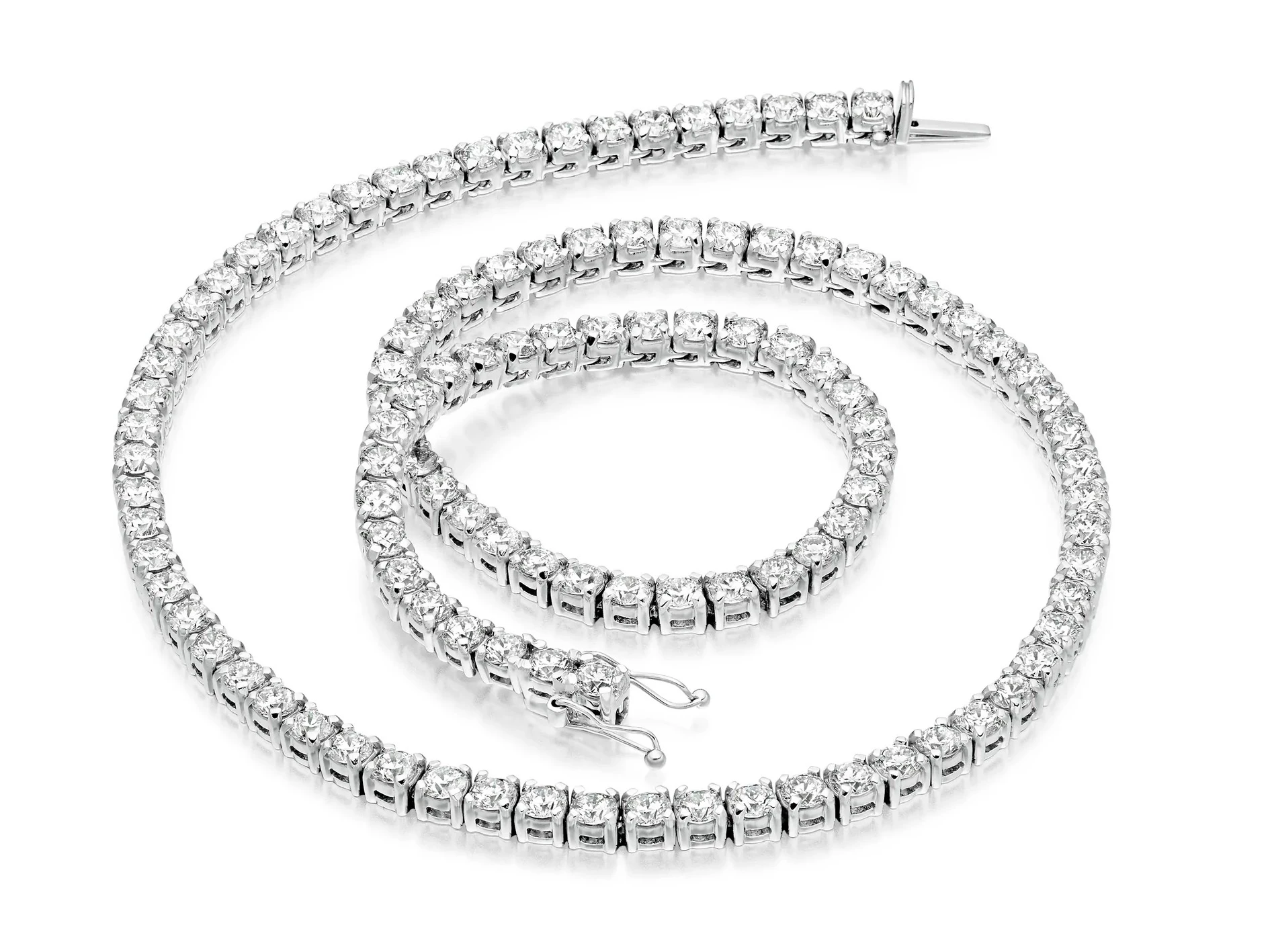 6ct Ettore Diamond Tennis Necklace in 18K White Gold