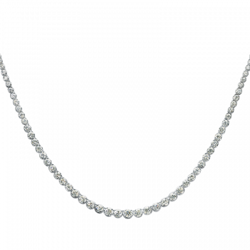 8ct Ettore Graduated Diamond Tennis Necklace in 18K White Gold