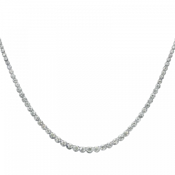 20ct Ettore Graduated Diamond Tennis Necklace in 18K White Gold