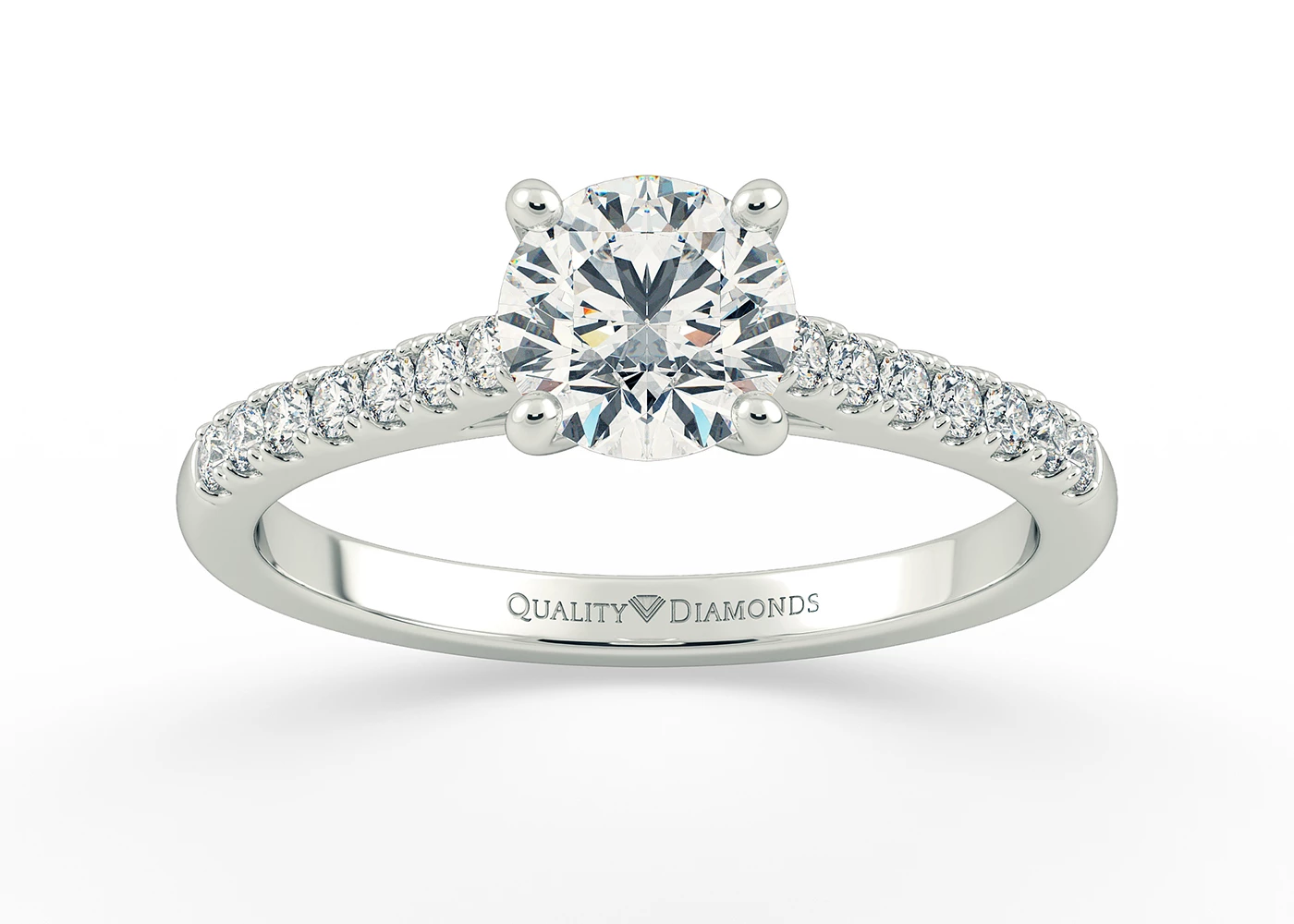 Diamond Set Round Brilliant Milena Diamond Ring in Platinum