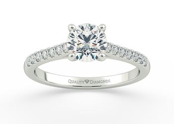 Diamond Set Round Brilliant Milena Diamond Ring in Platinum