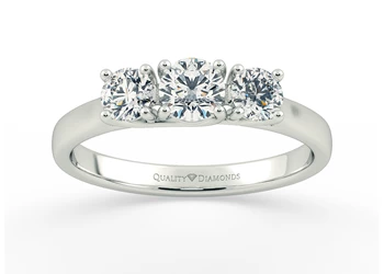 Round Brilliant Trilogy Caressa Diamond Ring in Platinum 950