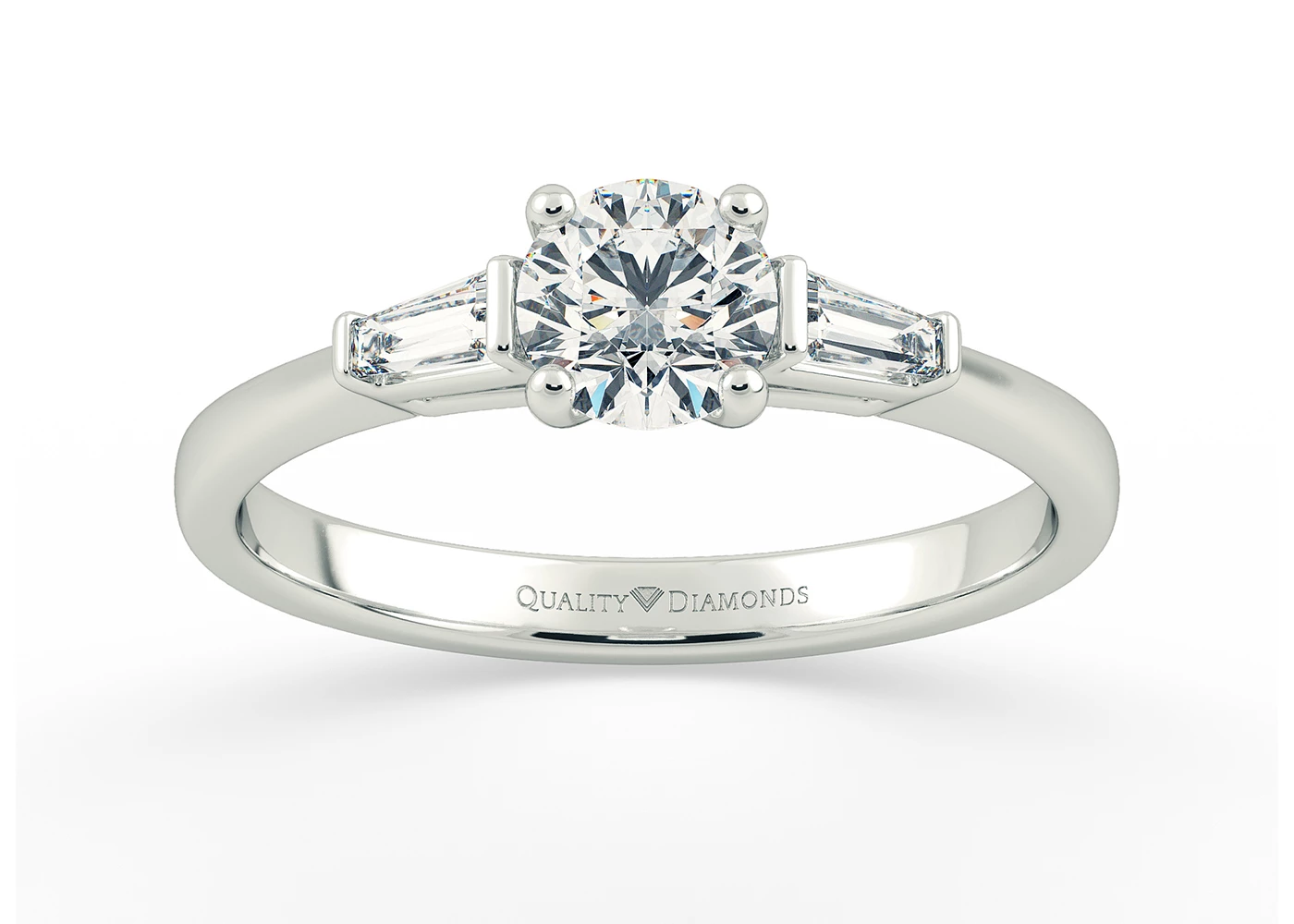 Round Brilliant Trilogy Milada Diamond Ring in Palladium 950