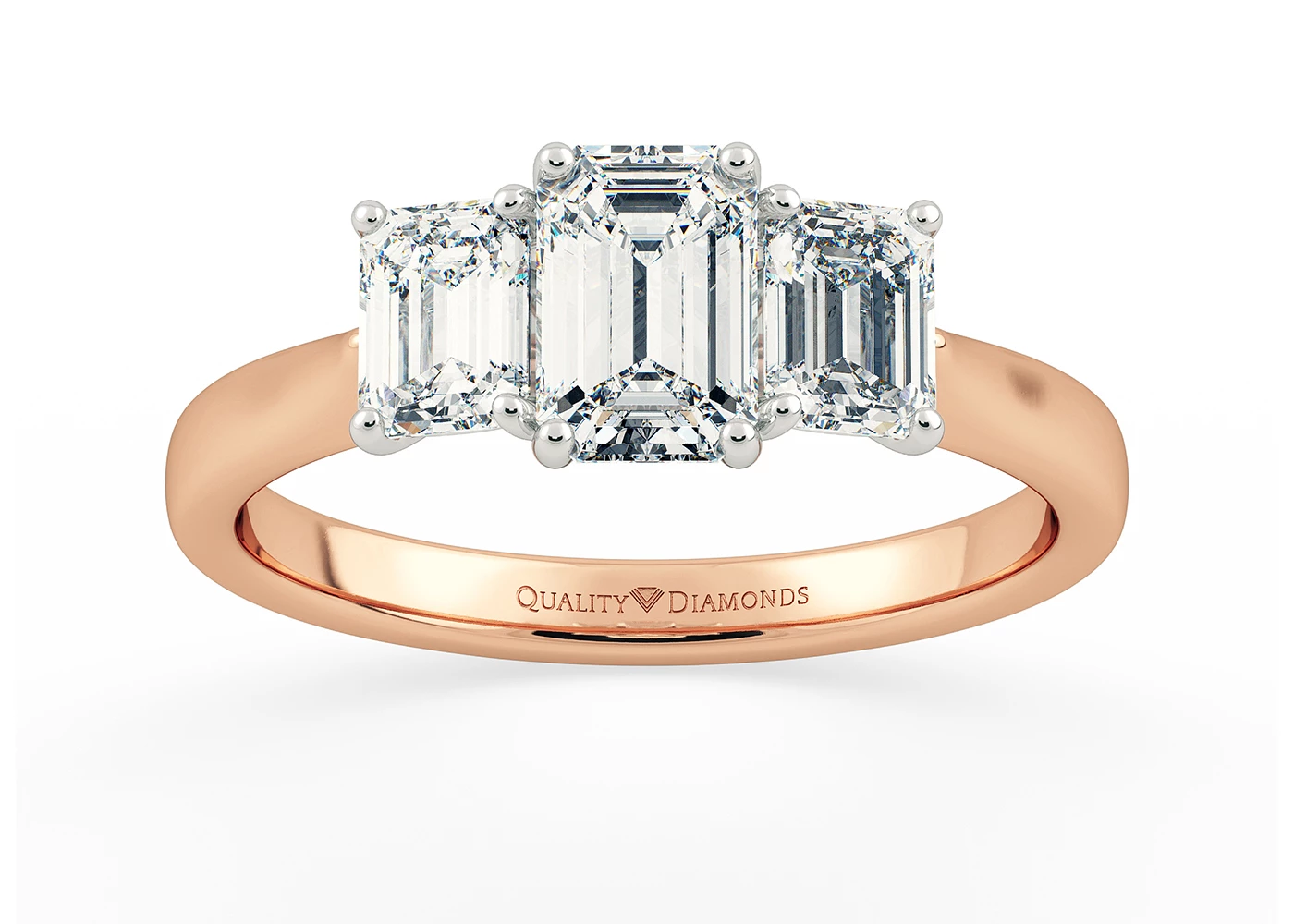 Emerald Trilogy Nayeli Diamond Ring in 9K Rose Gold