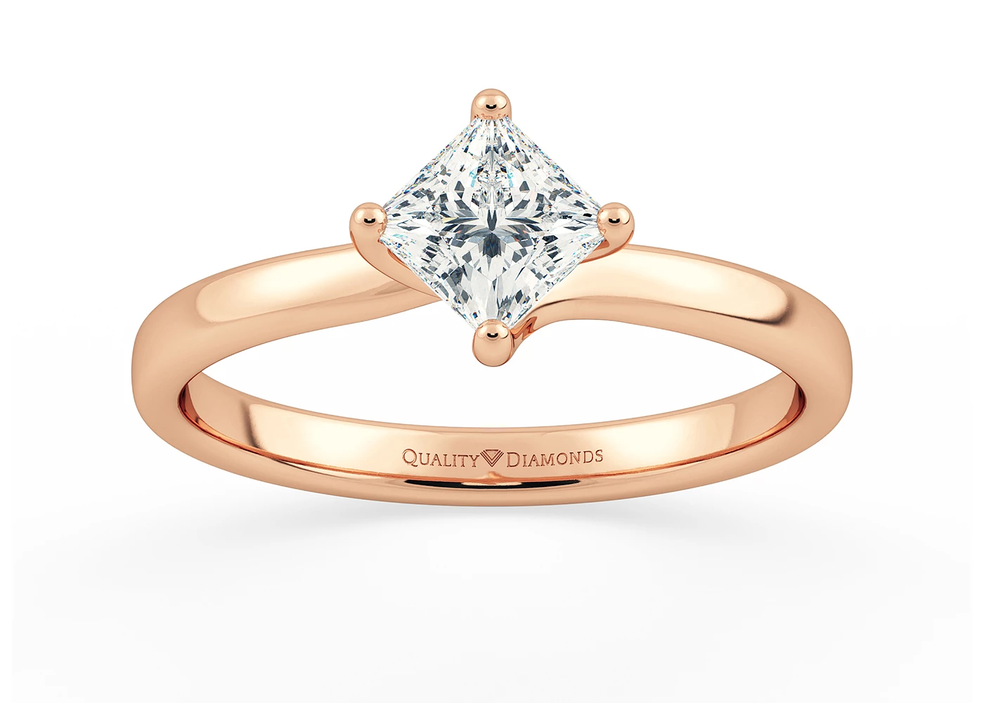 Princess Abbraccio Diamond Ring in 18K Rose Gold