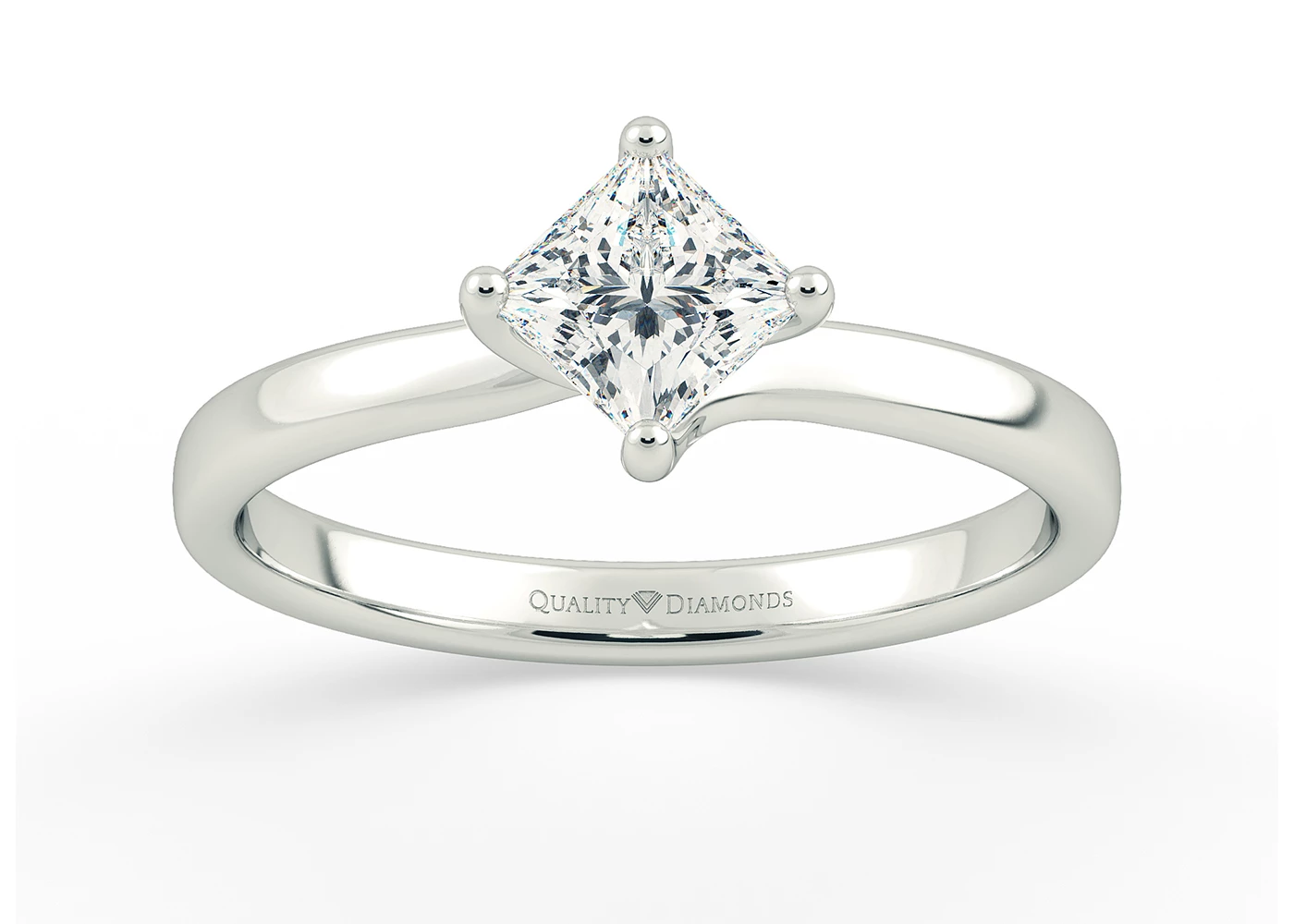 Princess Abbraccio Diamond Ring in Palladium