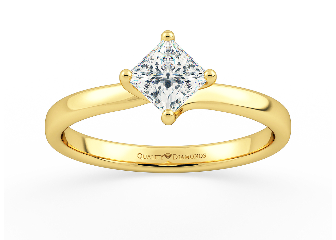 Princess Abbraccio Diamond Ring in 18K Yellow Gold