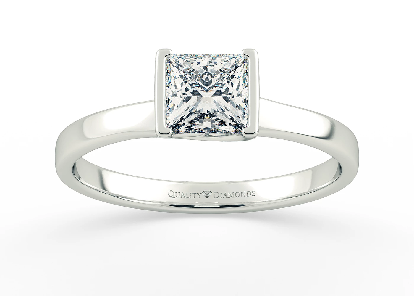 Princess Alvera Diamond Ring in 18K White Gold