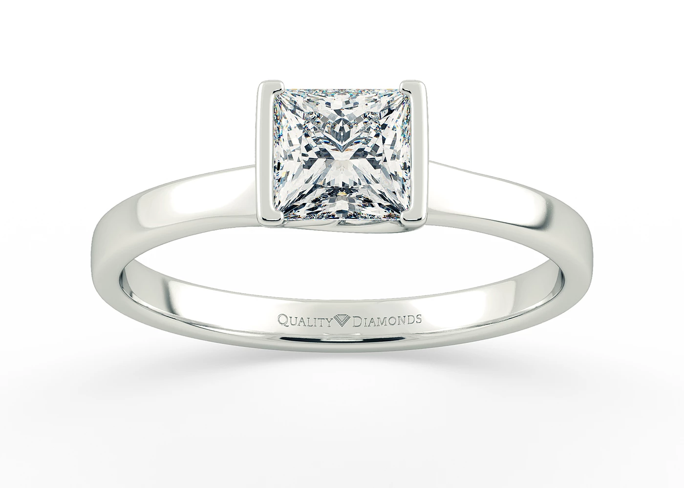 Princess Alvera Diamond Ring in Palladium