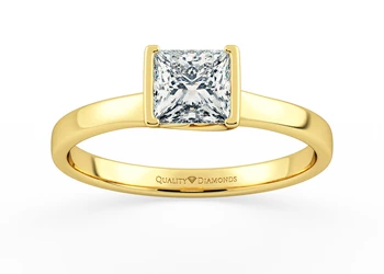 Princess Alvera Diamond Ring in 18K Yellow Gold