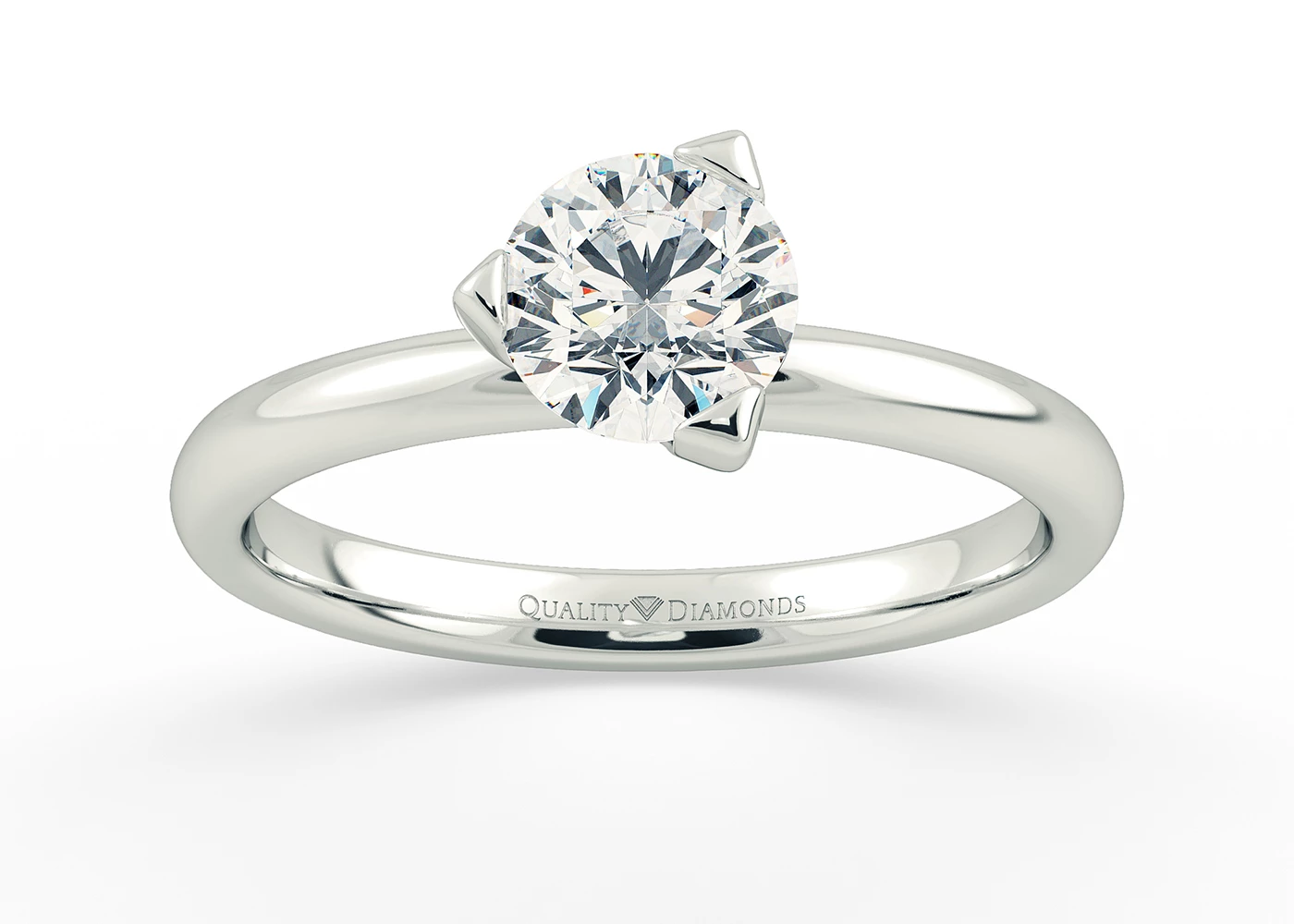 Round Brilliant Alegra Diamond Ring in Palladium