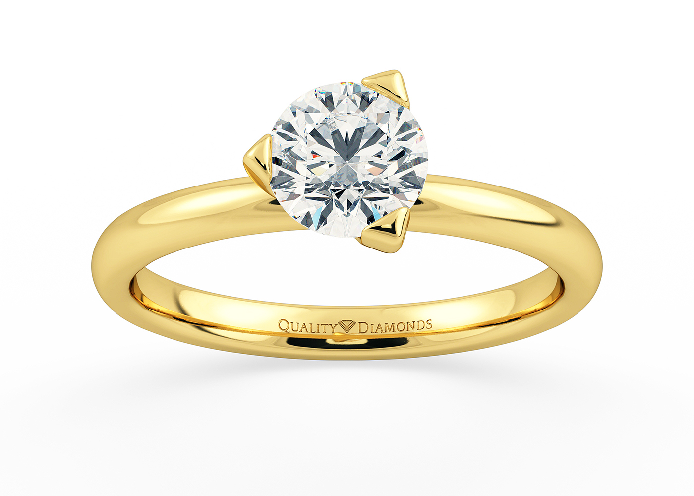 Round Brilliant Alegra Diamond Ring in 18K Yellow Gold