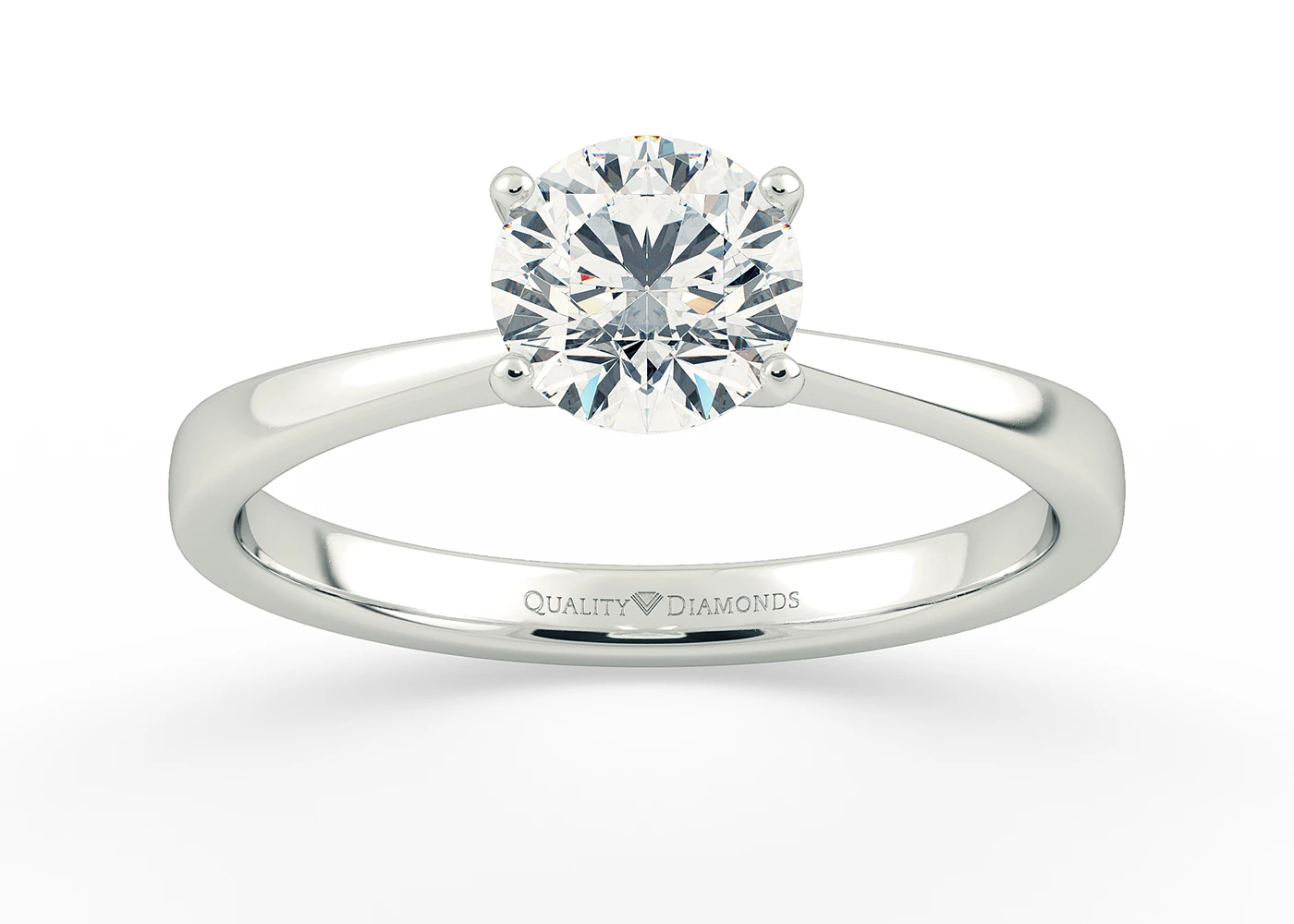 Round Brilliant Amabelle Diamond Ring in Platinum