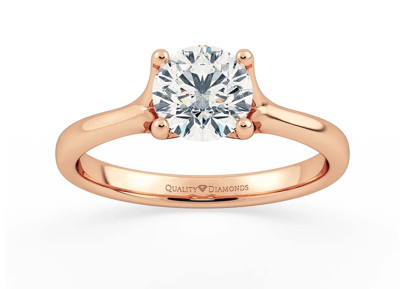 Round Brilliant Amada Diamond Ring in 18K Rose Gold