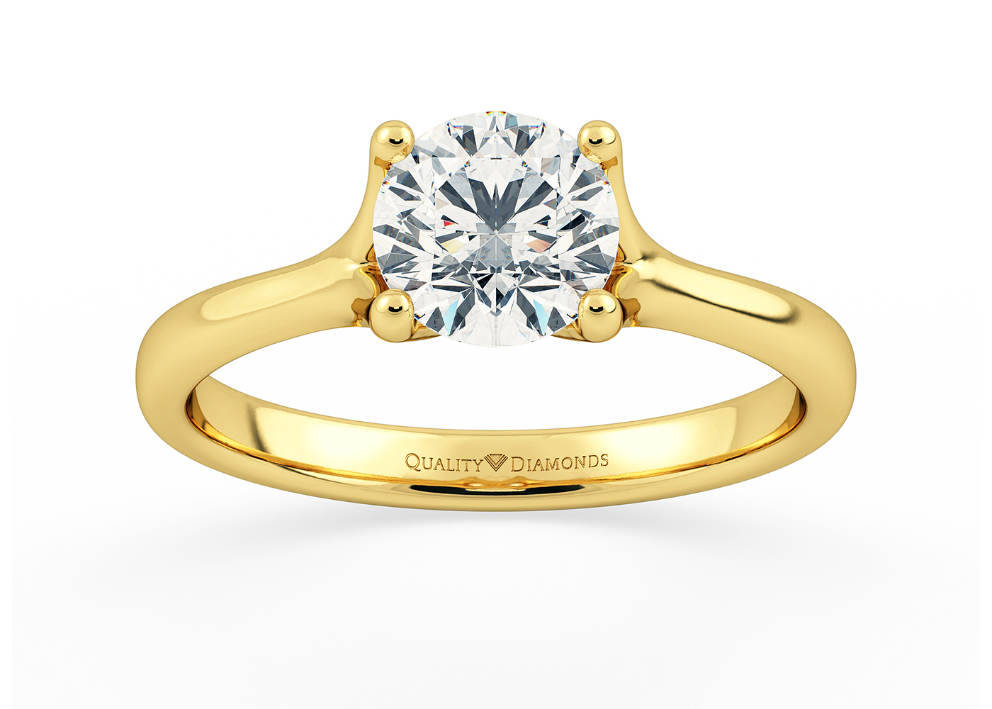 Round Brilliant Amada Diamond Ring in 18K Yellow Gold