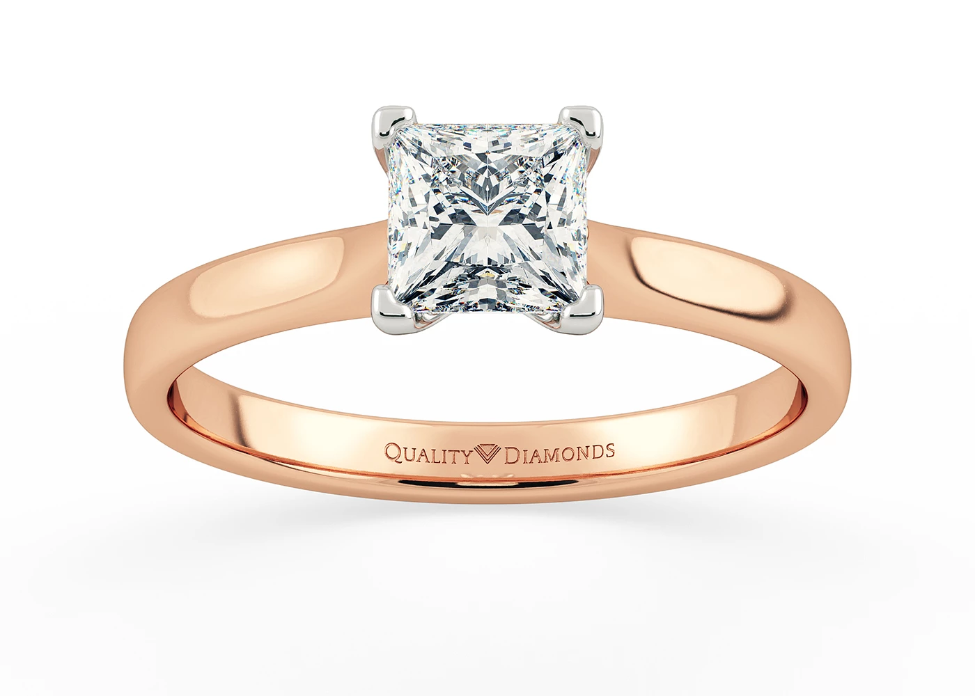 Princess Amara Diamond Ring in 9K Rose Gold