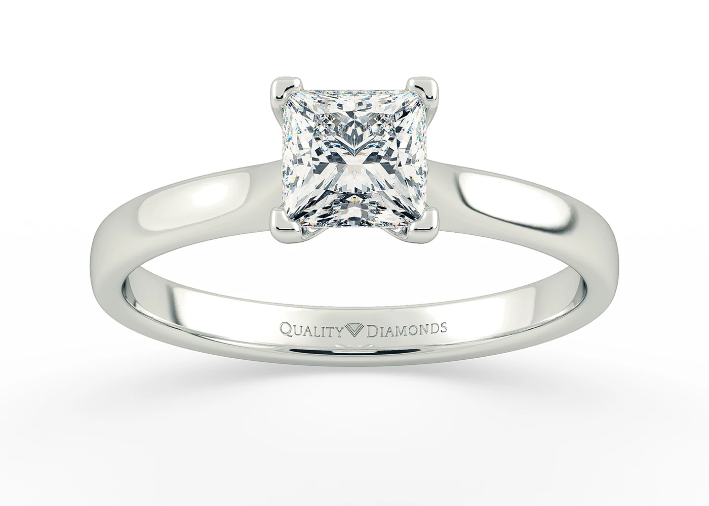 Princess Amara Diamond Ring in 9K White Gold
