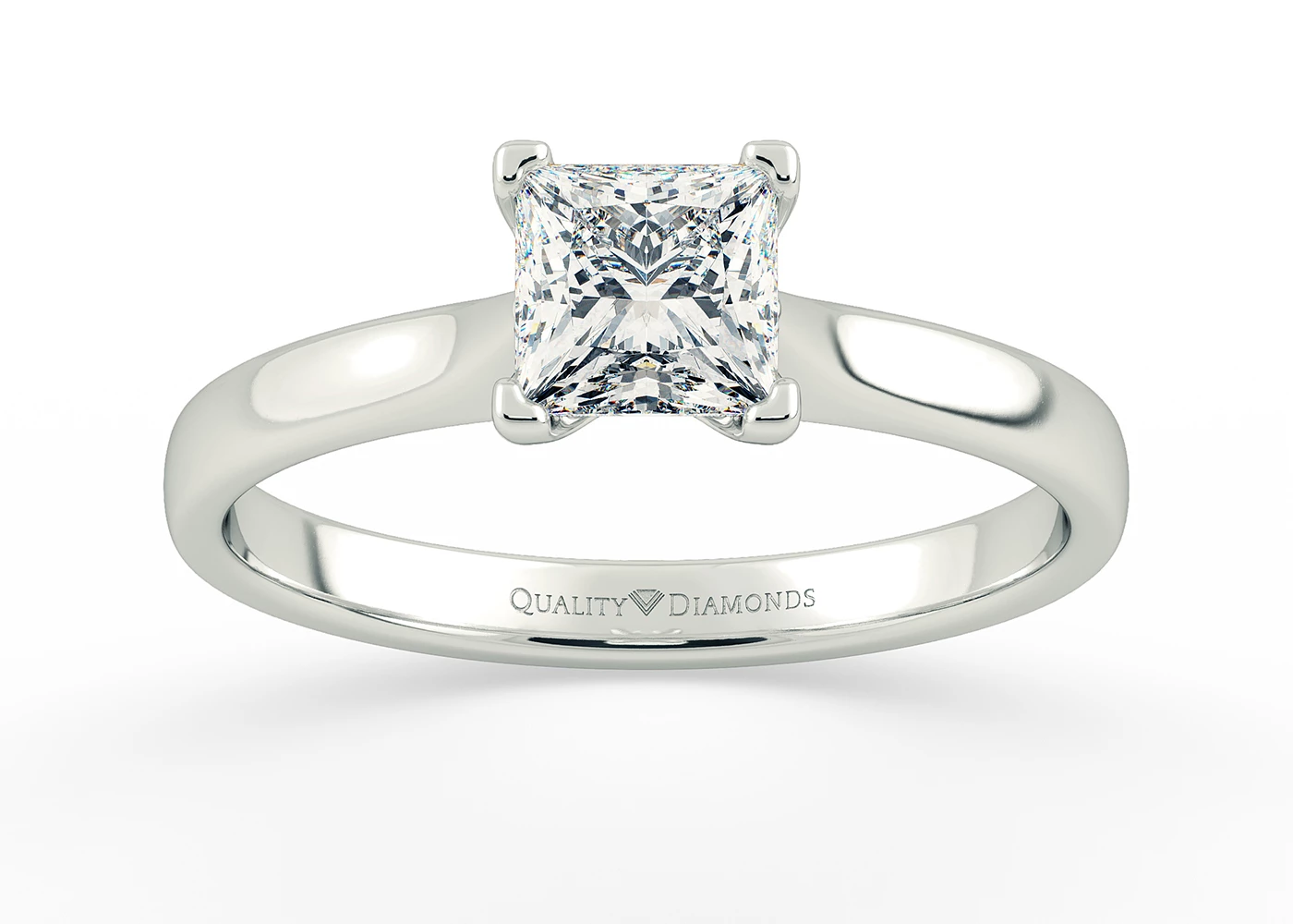 Princess Amara Diamond Ring in Palladium