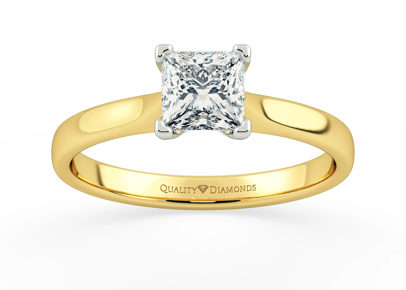 Princess Amara Diamond Ring in 9K Yellow Gold