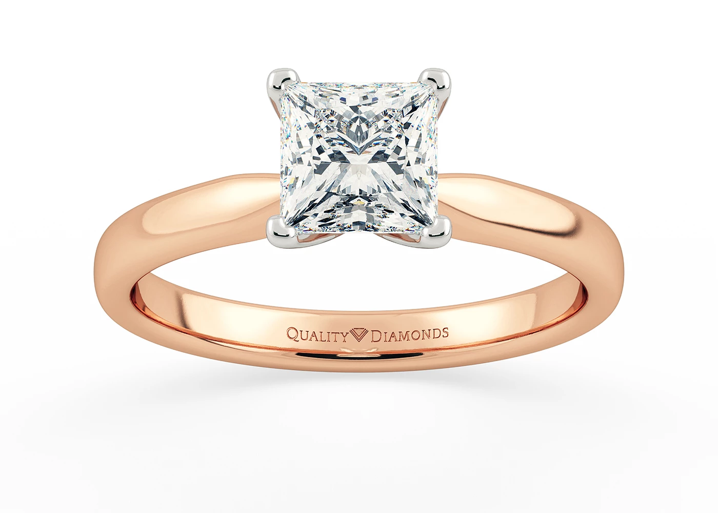 Princess Amia Diamond Ring in 9K Rose Gold