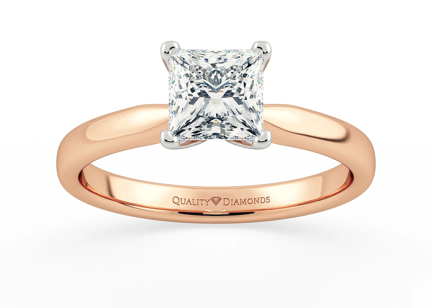 Princess Amia Diamond Ring in 18K Rose Gold