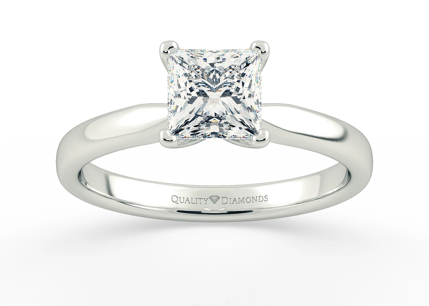Princess Amia Diamond Ring in 18K White Gold