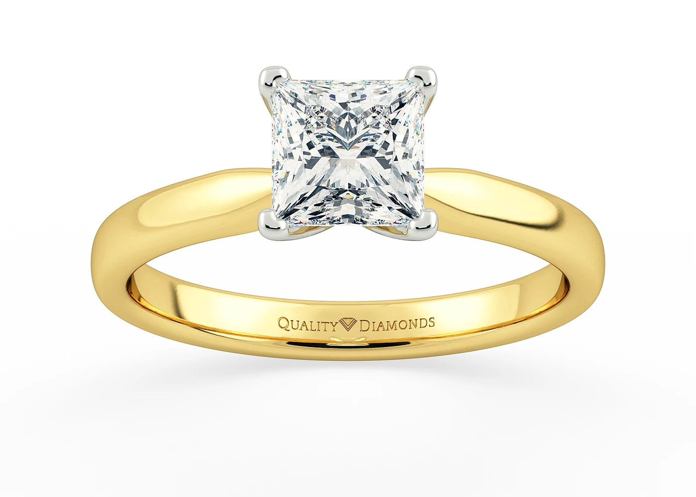 Princess Amia Diamond Ring in 18K Yellow Gold