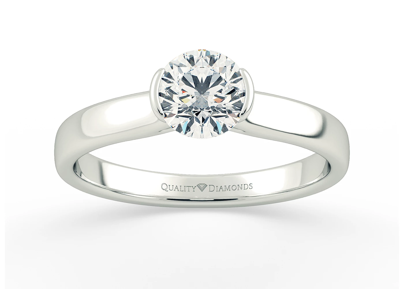 Round Brilliant Anita Diamond Ring in 9K White Gold