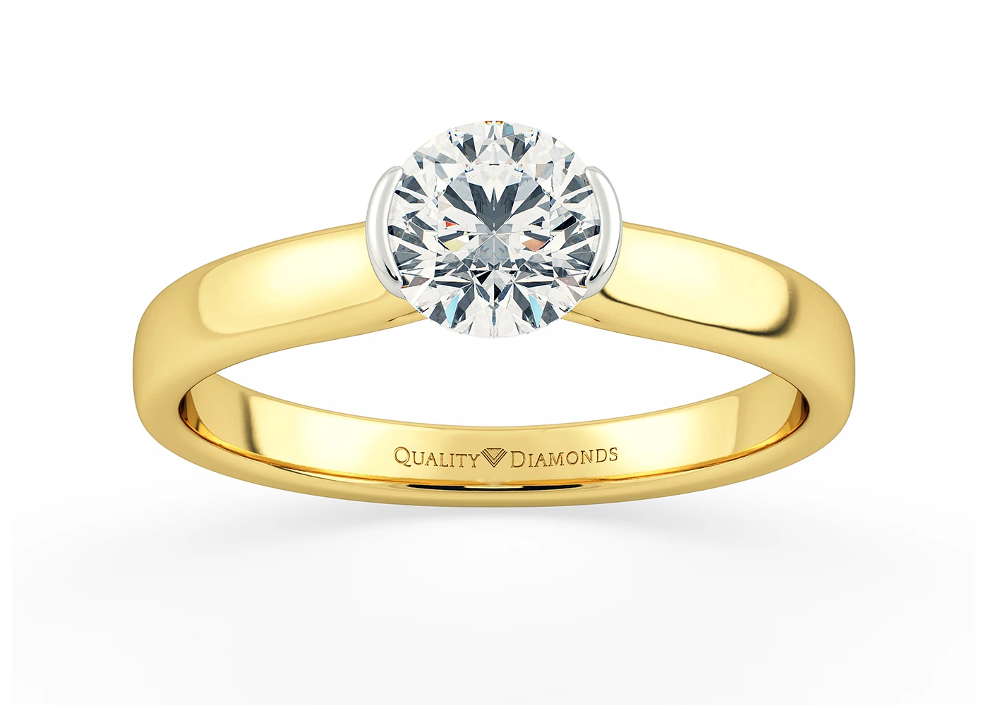 Round Brilliant Anita Diamond Ring in 18K Yellow Gold