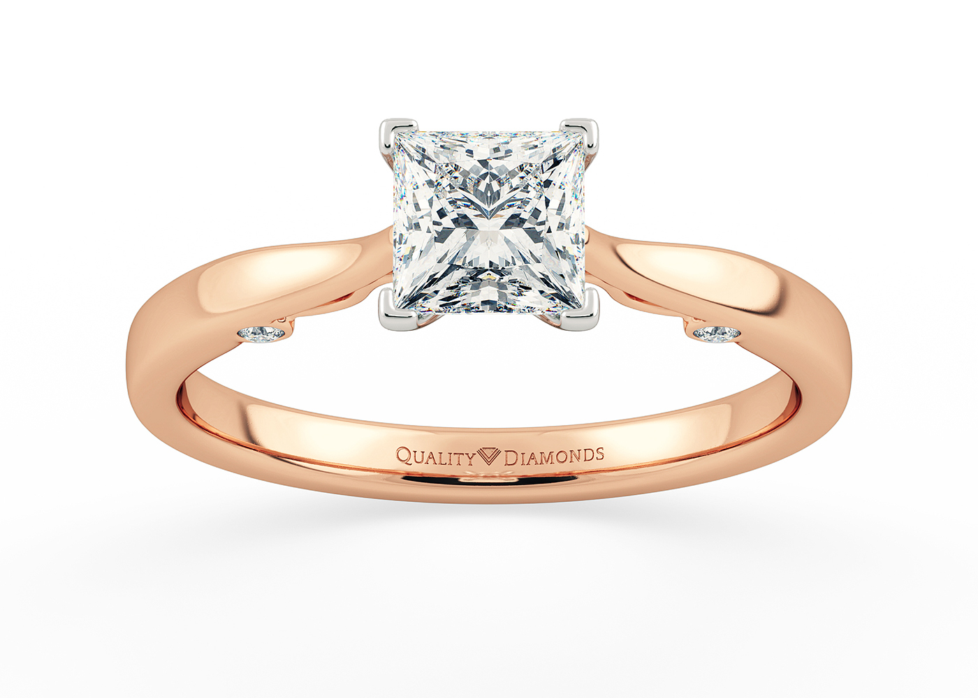 Princess Aracelli Diamond Ring in 18K Rose Gold