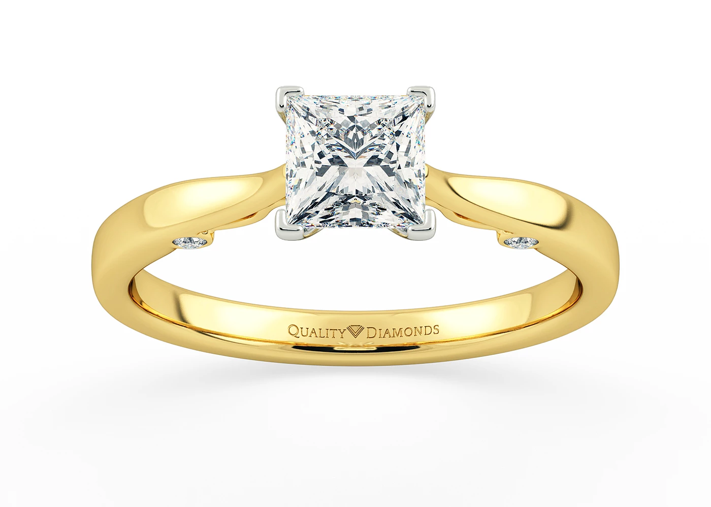 Princess Aracelli Diamond Ring in 9K Yellow Gold