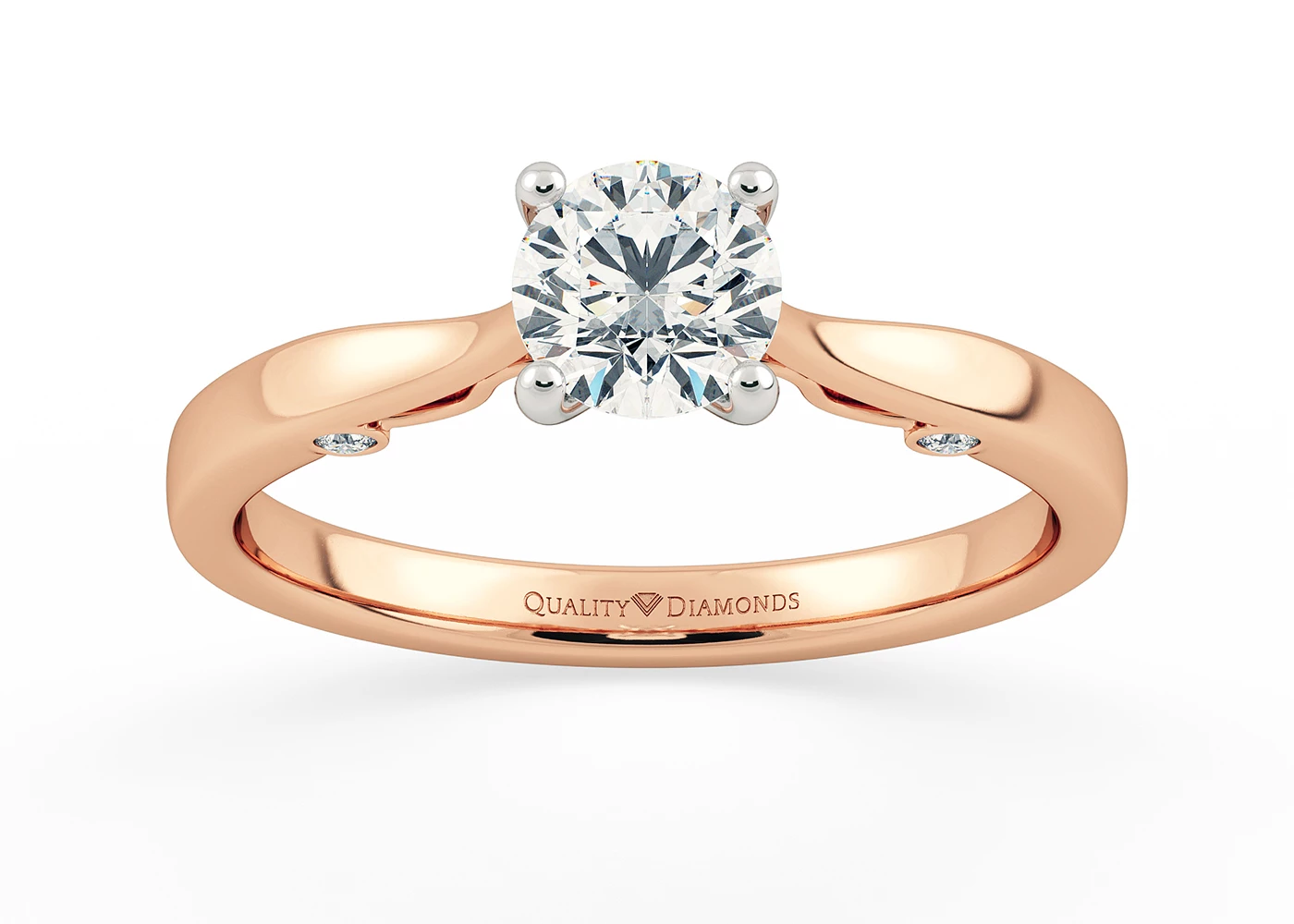 Round Brilliant Aracelli Diamond Ring in 18K Rose Gold