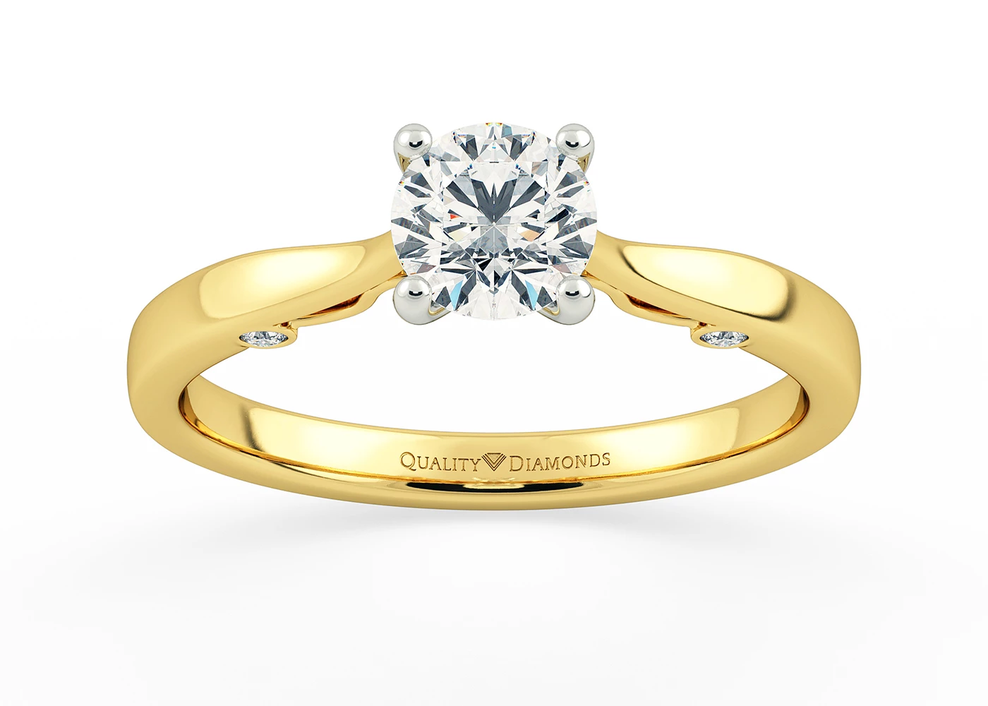 Round Brilliant Aracelli Diamond Ring in 9K Yellow Gold
