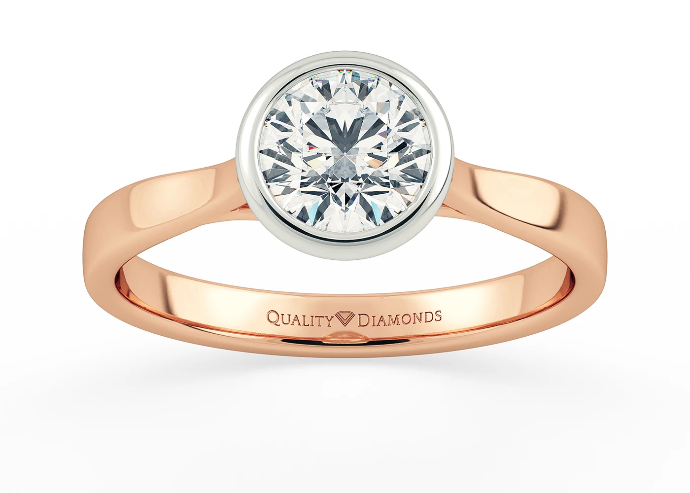 Round Brilliant Aura Diamond Ring in 18K Rose Gold