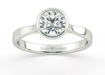 Round Brilliant Aura Diamond Ring in Platinum