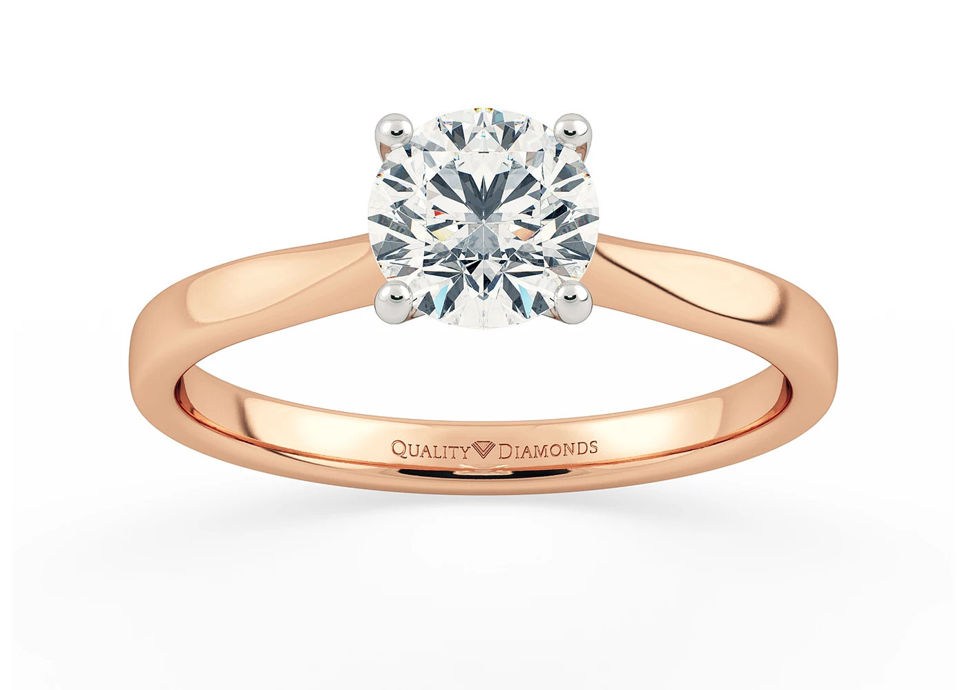 Round Brilliant Beau Diamond Ring in 9K Rose Gold