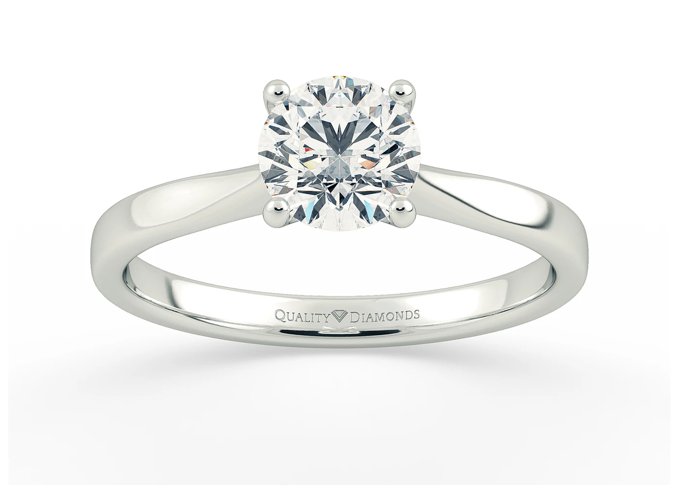 Round Brilliant Beau Diamond Ring in Palladium